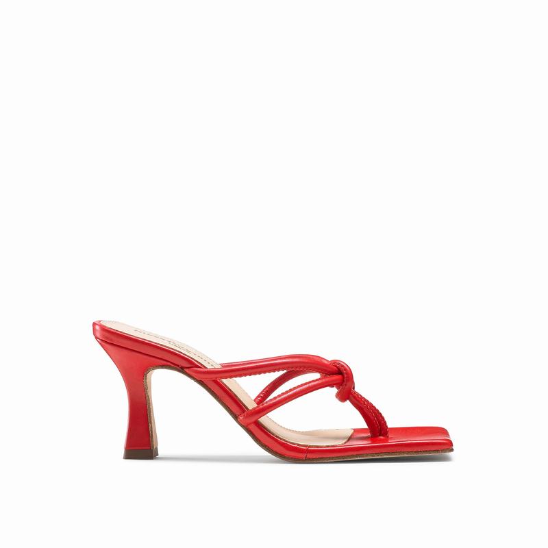 Russell & Bromley Margarita Womens Knot Toe Post Mules Red |GYP8762IB|